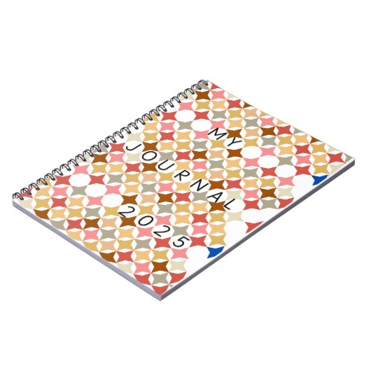 MY JOURNAL 2025 journal with simple graphic shapes Notitieboek (Linkerzijde)