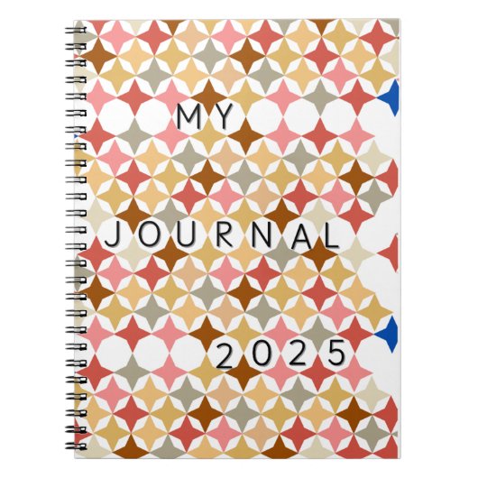 MY JOURNAL 2025 journal with simple graphic shapes Notitieboek (Voorkant)