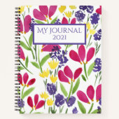 My Journal Custom Flowers Roze Paarse Geel Notitieboek (Voorkant)