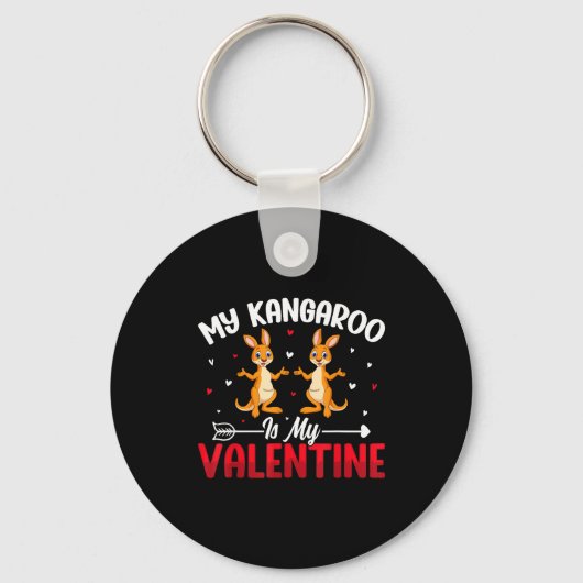 My Kangaroo Is My Valentine - Animal Lovers Valent Sleutelhanger (Voorkant)