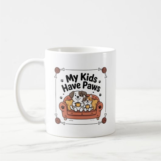 My Kids Have Paws Mug | Funny Pet Parent Gift Koffiemok (Links)