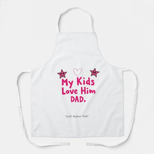 My Kids Love Him Apron – Awesome Dad Gift Schort (Voorkant)
