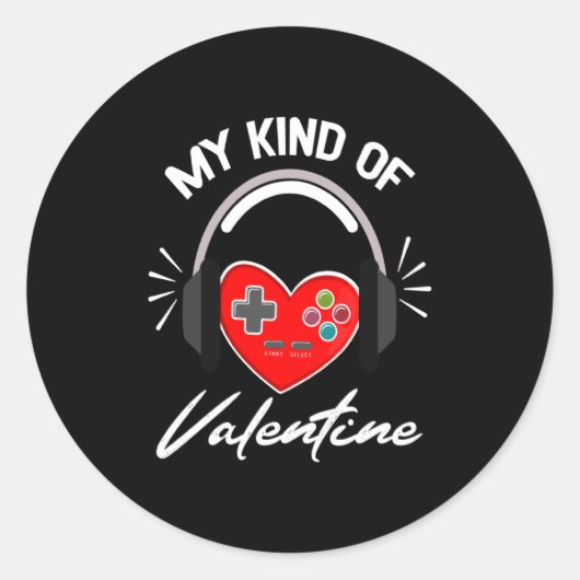 My Kind Valentine Gamer Valentines Day Gaming Boy Ronde Sticker (Voorkant)