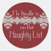 My Kindle Is on the Naughty List Sticker (Voorkant)