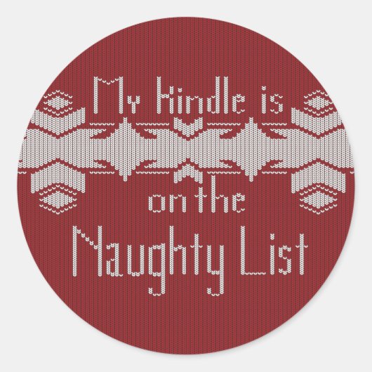 My Kindle Is on the Naughty List Sticker (Voorkant)