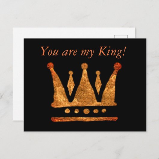 My King Golden Crown Custom Briefkaart (Voorkant / Achterkant)