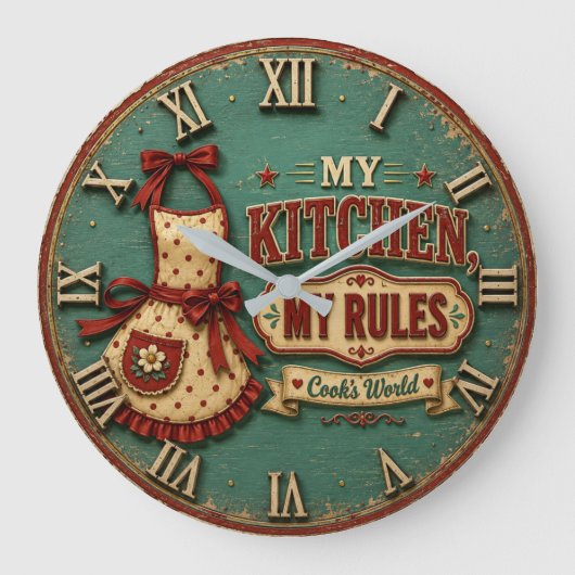 My Kitchen My Rules Vintage Farmhouse Grote Klok (Voorkant)
