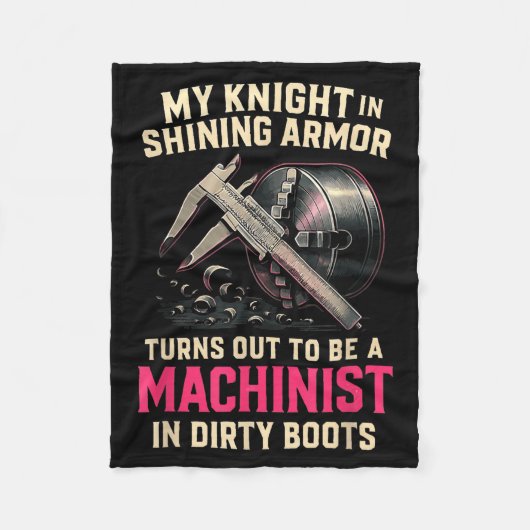My Knight In Machinist Wife Girlfriend Funny Anniv Fleece Deken (Voorkant)