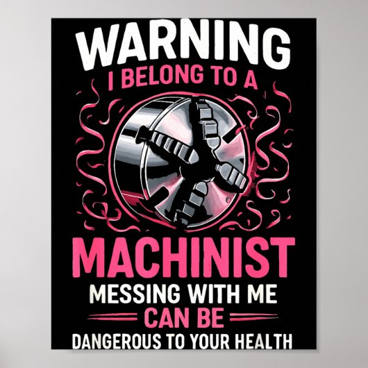 My Knight In Machinist Wife Girlfriend Funny Anniv Poster (Voorkant)