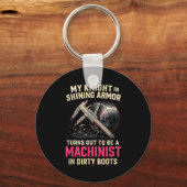 My Knight In Machinist Wife Girlfriend Funny Anniv Sleutelhanger (Voorkant)