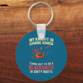My Knight In Shining Funny Blacksmith Wife Women F Sleutelhanger (Voorkant)