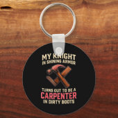 My Knight In Shining Funny Carpenter Wife Women Gi Sleutelhanger (Voorkant)