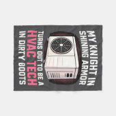 My Knight In Shining Funny Hvac Tech Wife Women Gi Fleece Deken (Voorkant (Horizontaal))