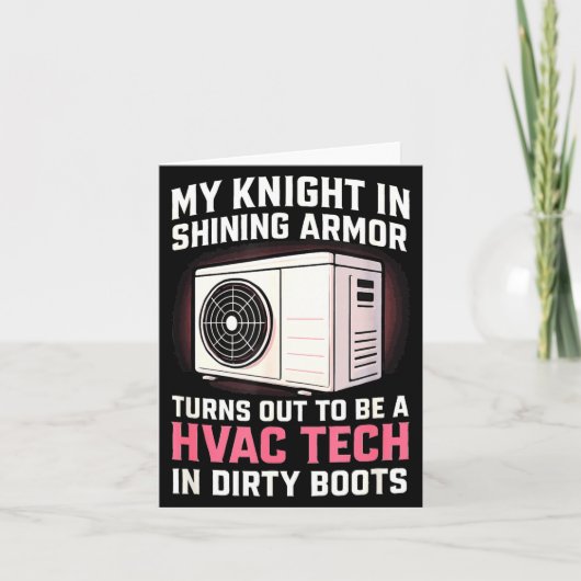My Knight In Shining Funny Hvac Tech Wife Women Gi Kaart (Voorkant)