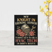 My Knight In Shining Funny Hvac Tech Wife Women Gi Kaart (Gele Bloem)
