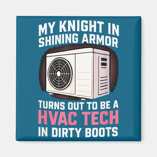 My Knight In Shining Funny Hvac Tech Wife Women Gi Magneet (Voorkant)