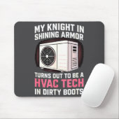 My Knight In Shining Funny Hvac Tech Wife Women Gi Muismat (Met muis)