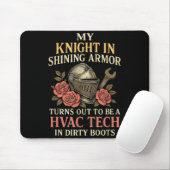 My Knight In Shining Funny Hvac Tech Wife Women Gi Muismat (Met muis)