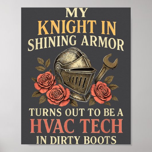 My Knight In Shining Funny Hvac Tech Wife Women Gi Poster (Voorkant)