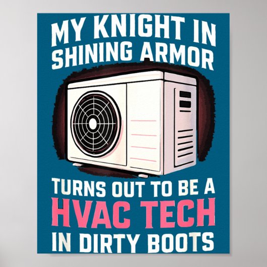 My Knight In Shining Funny Hvac Tech Wife Women Gi Poster (Voorkant)