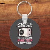 My Knight In Shining Funny Hvac Tech Wife Women Gi Sleutelhanger (Voorkant)