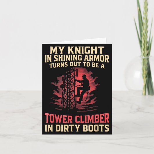 My Knight In Shining Funny Tower Climber Wife Wome Kaart (Voorkant)