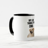 My Lab Thinks I’m Cool Funny Labrador Mug Mok (Voorkant links)
