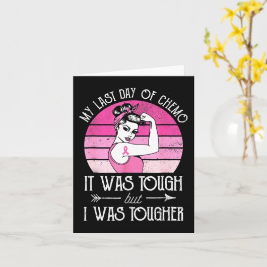 My Last Day of Chemo Breast Cancer Chemotherapy Su Kaart (Gele Bloem)