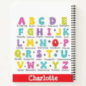 My Learning Book aangepaste naam kleurrijke letter Notitieboek (Achterkant)