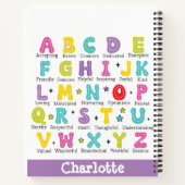 My Learning Book aangepaste naam kleurrijke letter Notitieboek (Achterkant)