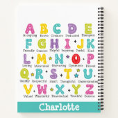 My Learning Book aangepaste naam kleurrijke letter Notitieboek (Achterkant)