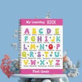 My Learning Book aangepaste naam kleurrijke letter Notitieboek