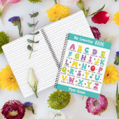 My Learning Book aangepaste naam kleurrijke letter Notitieboek