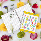 My Learning Book aangepaste naam kleurrijke letter Notitieboek