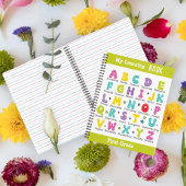 My Learning Book aangepaste naam kleurrijke letter Notitieboek