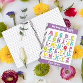 My Learning Book aangepaste naam kleurrijke letter Notitieboek