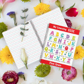 My Learning Book aangepaste naam kleurrijke letter Notitieboek