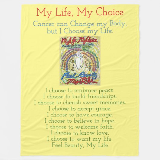 My Life Choice Cancer Angel Chemo Fleece Blanket (Voorkant)