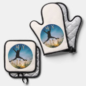 My Life – Inspirational Nature Design Apron Ovenwant & Pannenlap Set (Voorkant / Achterkant)