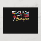 My Life Is All About Rainbow Butterfly Phlebotomy  Briefkaart (Voorkant)
