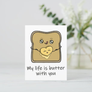 My life is butter with you postcard postcrossing briefkaart