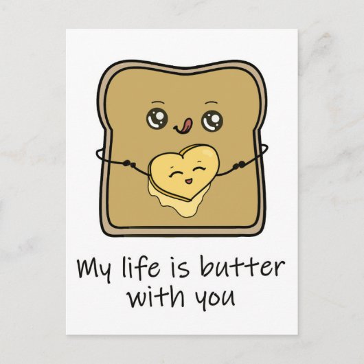 My life is butter with you postcard postcrossing briefkaart (Voorkant)
