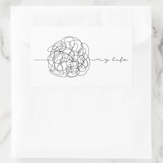 My Life Rechthoekige Sticker (Tas)