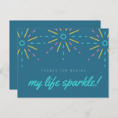 My Life Sparkle Inspirerend Quote Waterverf Blu Briefkaart (Voorkant / Achterkant)