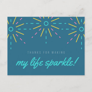 My Life Sparkle Inspirerend Quote Waterverf Blu Briefkaart