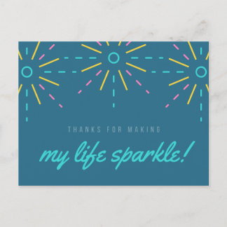 My Life Sparkle Inspirerend Quote Waterverf Blu Briefkaart