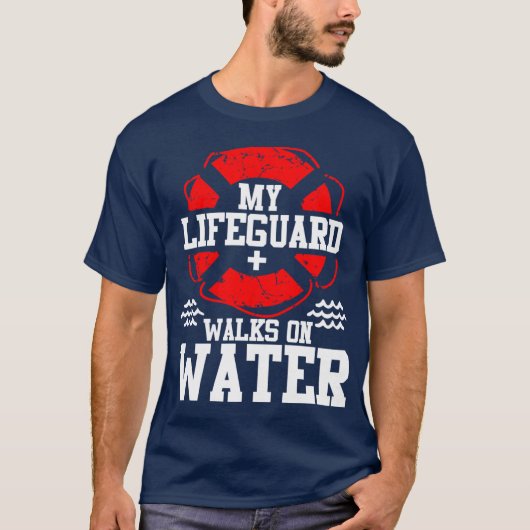 My Lifeguard Walks on Water Christian Jesus Funn f T-shirt (Voorkant)