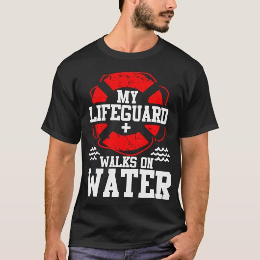 My Lifeguard Walks on Water Christian Jesus Funn f T-shirt (Voorkant)