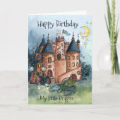 My Little Dragon Birthday Card | Whimsical Castle  Feestdagen Kaart (Voorkant)