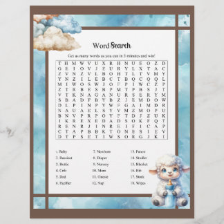 My Little Lamb_ Baby Word Zoeken Briefhoofd